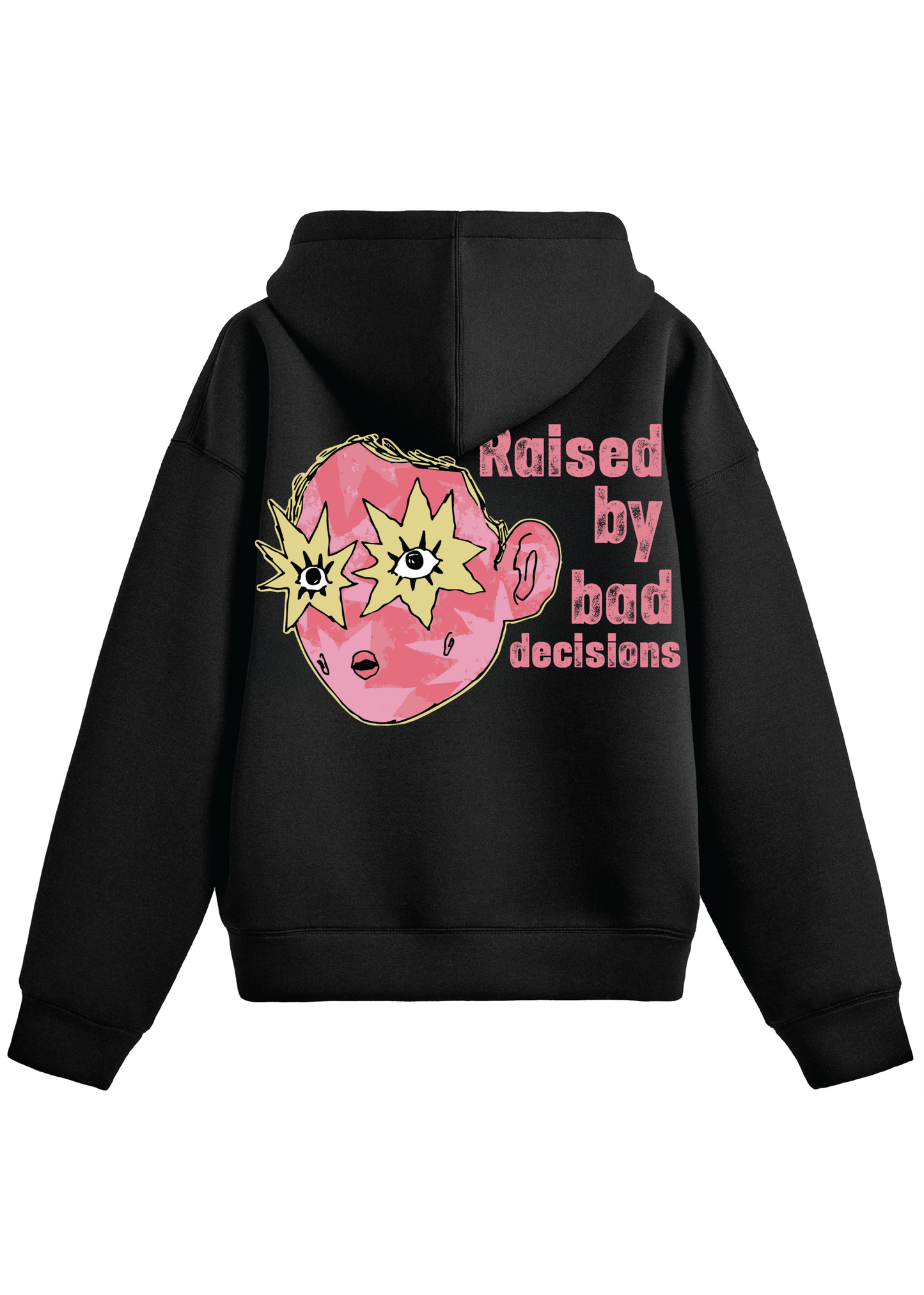 Bad Decisions Dept Oversized Hoodie – 300 GSM Puff Print (Unisex)