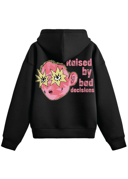 Bad Decisions Dept Oversized Hoodie – 300 GSM Puff Print (Unisex)