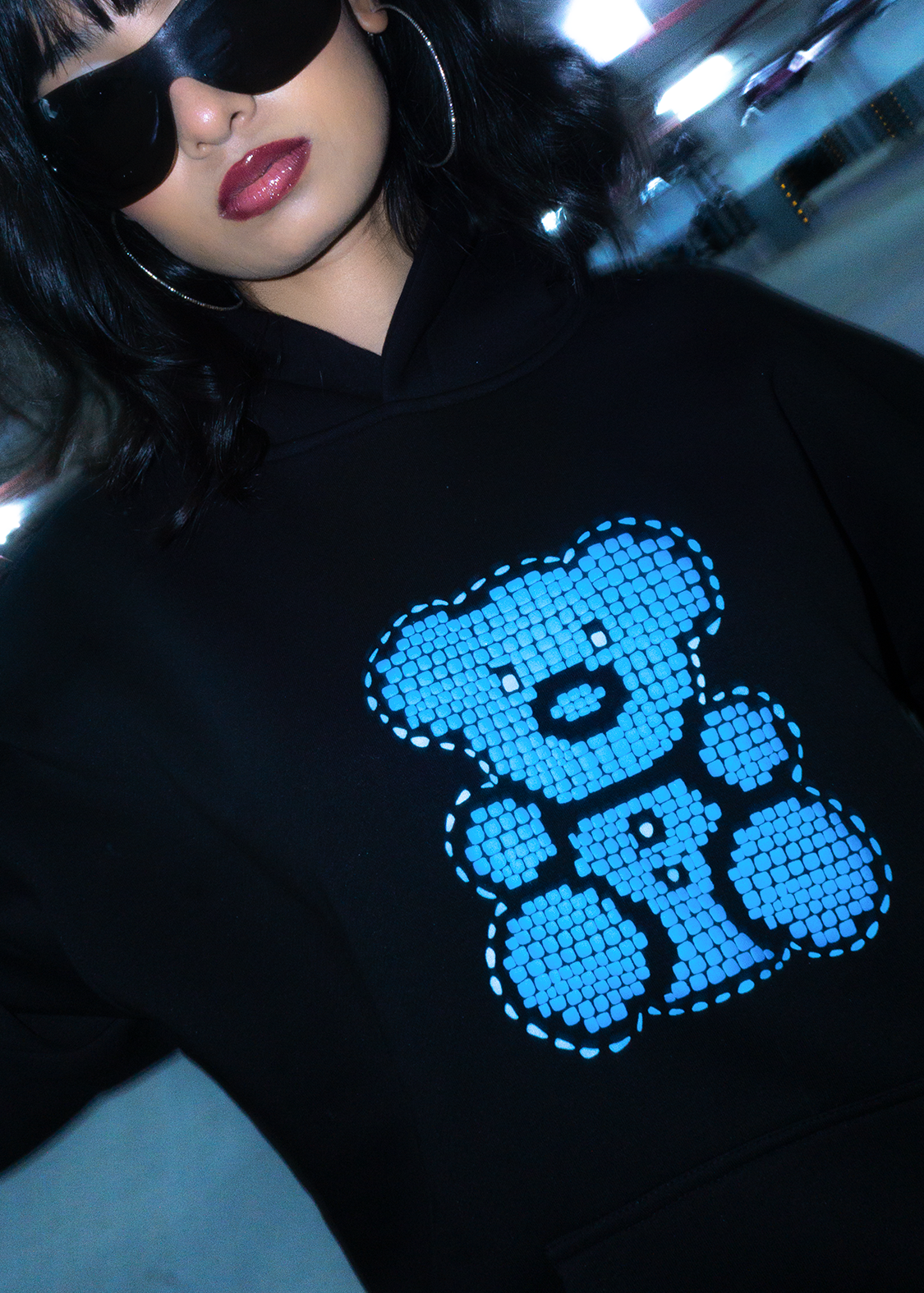 Play Nice Teddy Hoodie – Oversized Puff Print (Unisex)