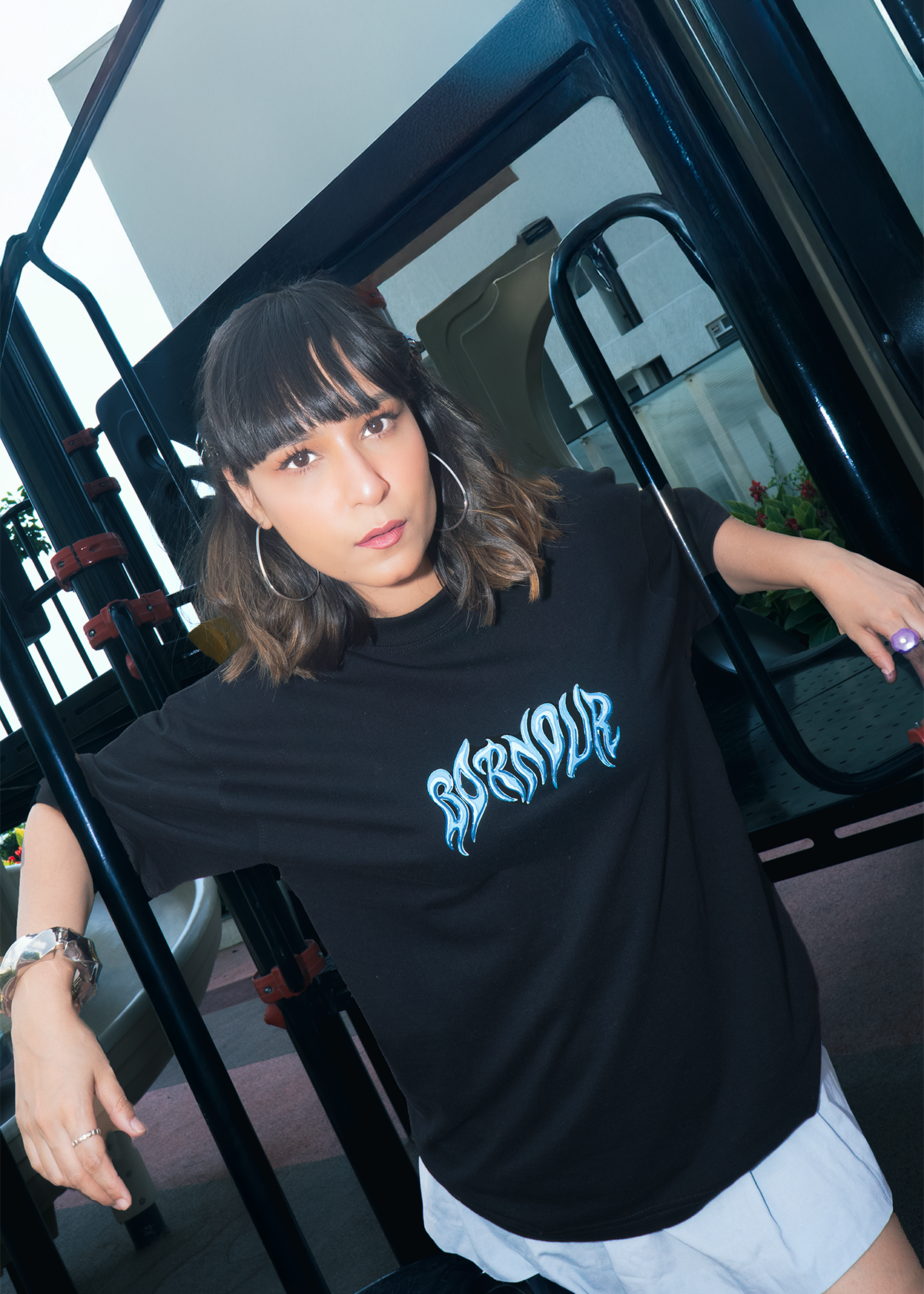 Bornovr Brand Carrier Oversized Tee – Puff Print T-Shirt (Unisex)
