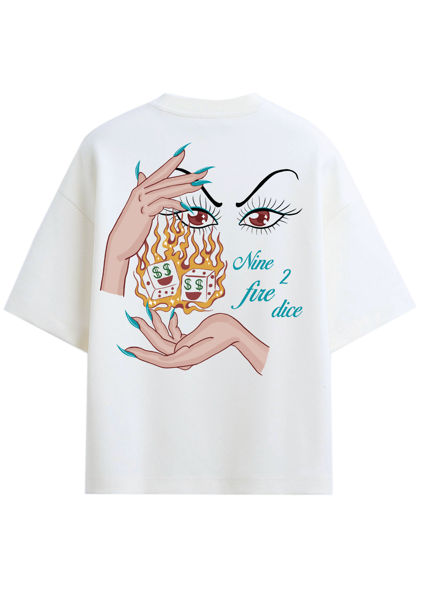 Oversized Graphic Tee – 9 to Fire Dice Streetwear (Unisex)