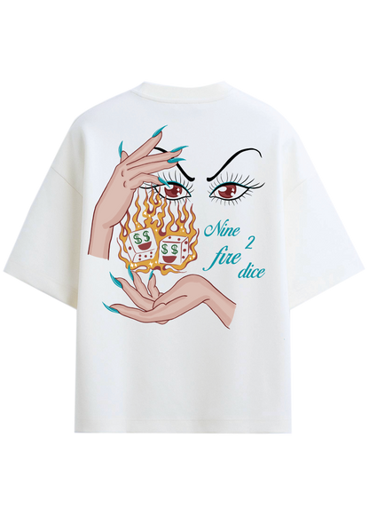 Oversized Graphic Tee – 9 to Fire Dice Streetwear (Unisex)